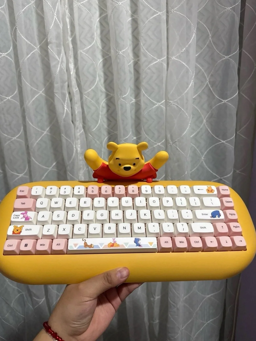 Disney Winnie the Pooh Yellow and Pink Molded Buddy Wireless Keyboard